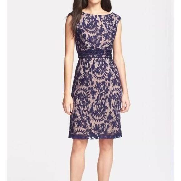 Simply Liliana NWT Size 6 Navy‎ Blue Lace Fairy Above Knee Formal Evening Dress - Picture 1 of 10